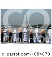Sailors Passing The Statue Of Liberty Free Stock Photography by JVPD