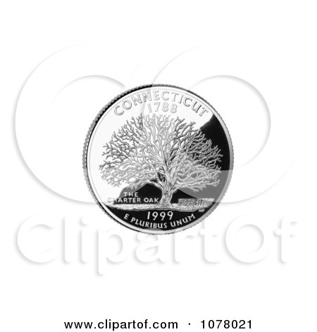 Samuel Wylly’s Oak Tree on the Connecticut State Quarter - Royalty Free Stock Photography by JVPD