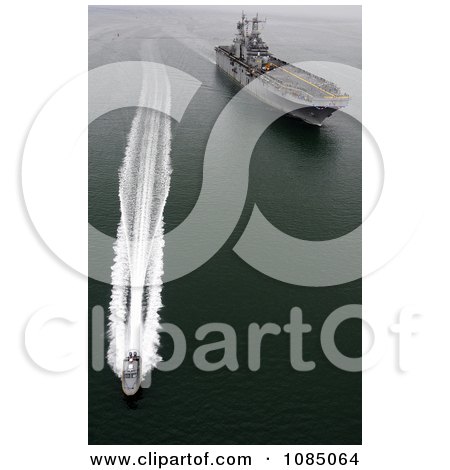 Security Boats Escorting The Amphibious Assault Ship Uss Peleliu Through San Diego Bay - Free Stock Photography by JVPD