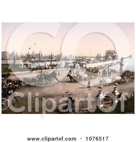 Ships in the Harbour and Carriages at the Pier in Lowestoft Suffolk East Anglia England United Kingdom - Royalty Free Stock Photography  by JVPD