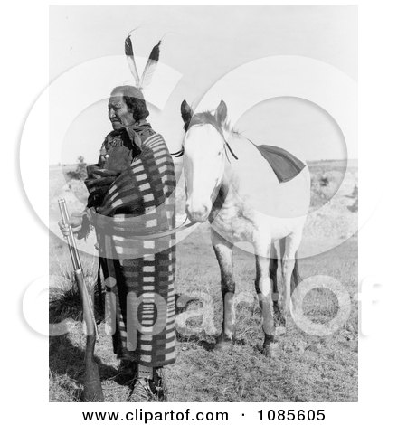 Sioux Indian, Crow Dog, With Horse - Free Historical Stock Photography by JVPD