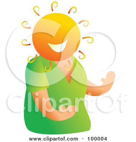 Royalty-Free (RF) Clipart Illustration of a Woman With A Sun Face by Prawny