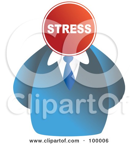 Royalty-Free (RF) Clipart Illustration of a Businessman With A Stress Sign Face by Prawny