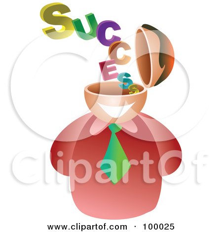 Royalty-Free (RF) Clipart Illustration of a Businessman With A Success Brain by Prawny