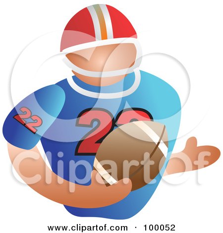 Royalty-Free (RF) Clipart Illustration of a Football Player Carrying A Ball by Prawny