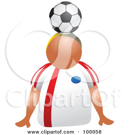 Royalty-Free (RF) Clipart Illustration of a Soccer Player With A Ball On His Head by Prawny