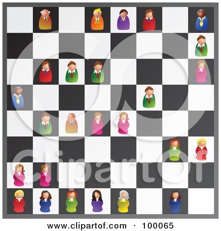 Royalty-Free (RF) Clipart Illustration of Business People Playing A Game Of Executive Chess by Prawny