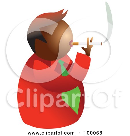 Royalty-Free (RF) Clipart Illustration of an Unhealthy Smoking Man by Prawny