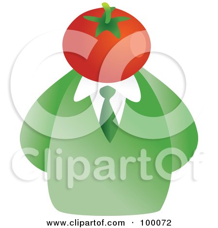 Royalty-Free (RF) Clipart Illustration of a Businessman With A Tomato Face by Prawny