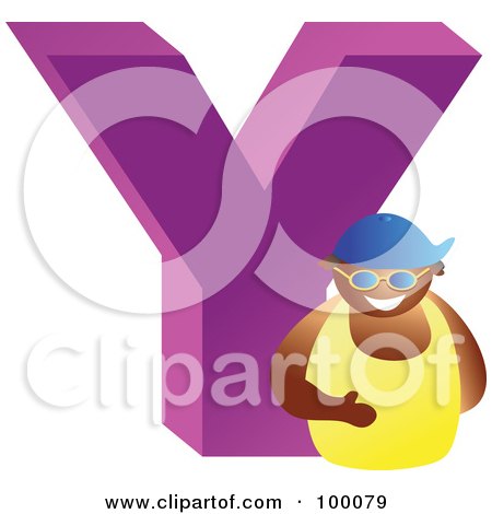 Royalty-Free (RF) Clipart Illustration of a Businessman With A Large Letter Y by Prawny