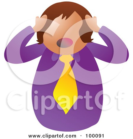Royalty-Free (RF) Clipart Illustration of an Unhealthy Stressed Man by Prawny