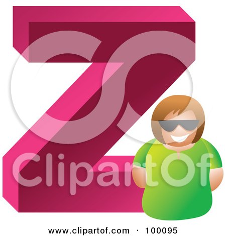 Royalty-Free (RF) Clipart Illustration of a Woman With A Large Letter Z by Prawny