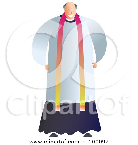 Royalty-Free (RF) Clipart Illustration of a Happy Vicar by Prawny
