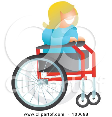 Royalty-Free (RF) Clipart Illustration of a Happy Woman In A Wheelchair by Prawny