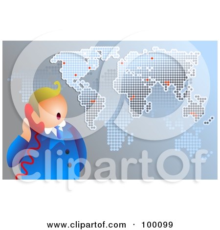 Royalty-Free (RF) Clipart Illustration of a Businessman Fading Into An Atlas by Prawny
