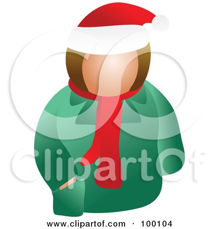 Royalty-Free (RF) Clipart Illustration of a Woman In Winter Clothing by Prawny