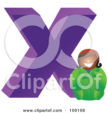 Royalty-Free (RF) Clipart Illustration of a Woman With A Large Letter X by Prawny
