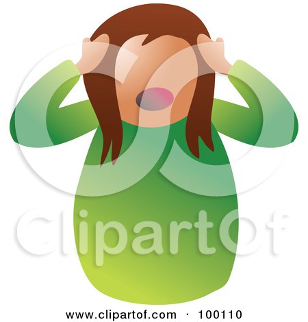 Royalty-Free (RF) Clipart Illustration of an Unhealthy Stressed Woman by Prawny