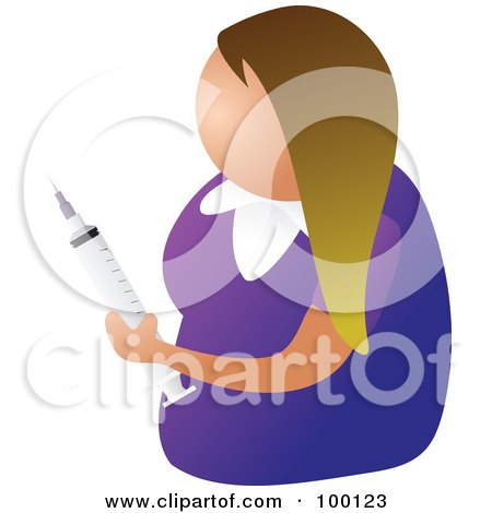 Royalty-Free (RF) Clipart Illustration of an Unhealthy Woman Holding a Syringe by Prawny