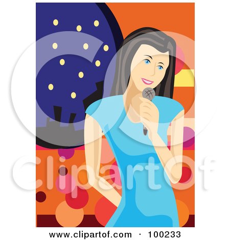 Royalty-Free (RF) Clipart Illustration of a Young Female Singer By A Window by mayawizard101