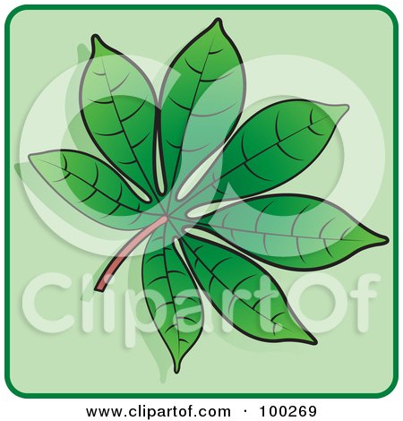 Royalty-Free (RF) Clipart Illustration of a Green Leaf Icon - 4 by Lal Perera