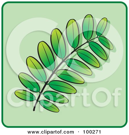 Royalty-Free (RF) Clipart Illustration of a Green Leaf Icon - 6 by Lal Perera