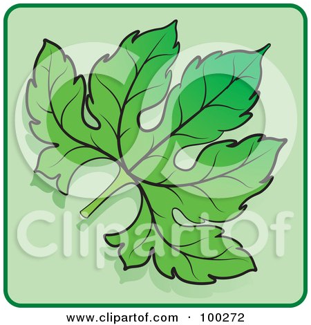 Royalty-Free (RF) Clipart Illustration of a Green Leaf Icon - 2 by Lal Perera
