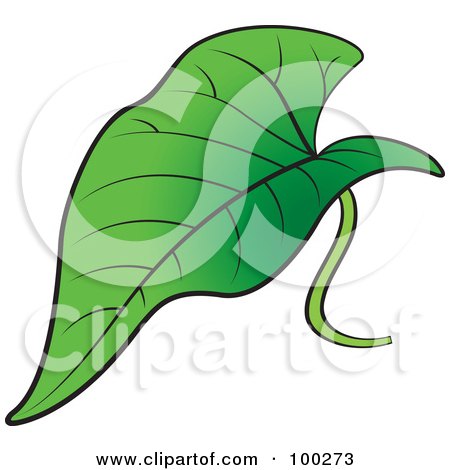 Royalty-Free (RF) Clipart Illustration of a Green Leaf by Lal Perera