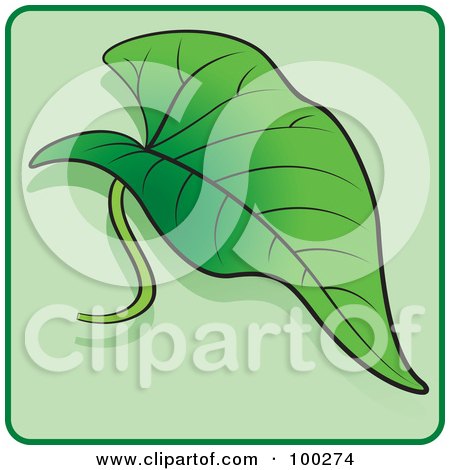 Royalty-Free (RF) Clipart Illustration of a Green Leaf Icon - 5 by Lal Perera