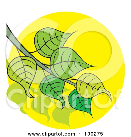 Royalty-Free (RF) Clipart Illustration of a Branch Of Leaves by Lal Perera