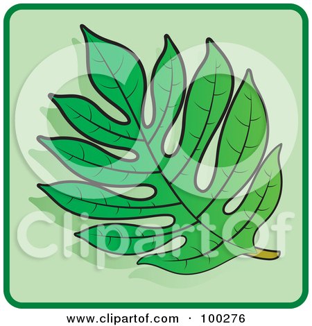 Royalty-Free (RF) Clipart Illustration of a Green Leaf Icon - 1 by Lal Perera