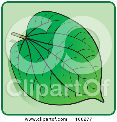 Royalty-Free (RF) Clipart Illustration of a Green Leaf Icon - 3 by Lal Perera