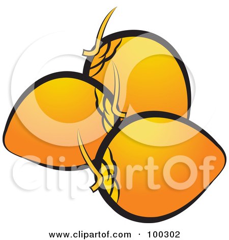 Royalty-Free (RF) Clipart Illustration of Three King Coconuts by Lal Perera