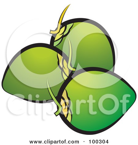 Royalty-Free (RF) Clipart Illustration of Three Coconuts by Lal Perera