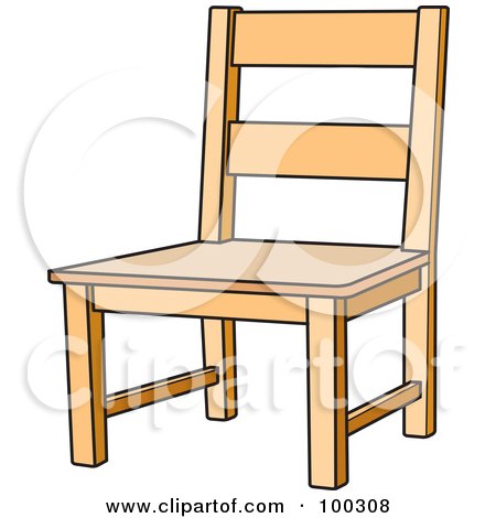 Royalty-Free (RF) Clipart Illustration of a Wood Chair by Lal Perera