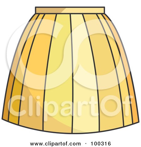 Royalty-Free (RF) Clipart Illustration of a Woman's Yellow Pleated Skirt by Lal Perera