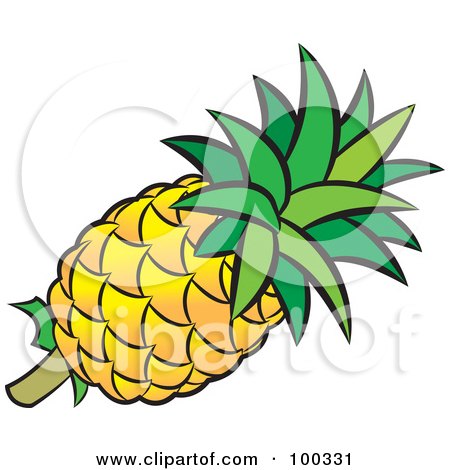 Royalty-Free (RF) Clipart Illustration of a Fresh Pineapple by Lal Perera
