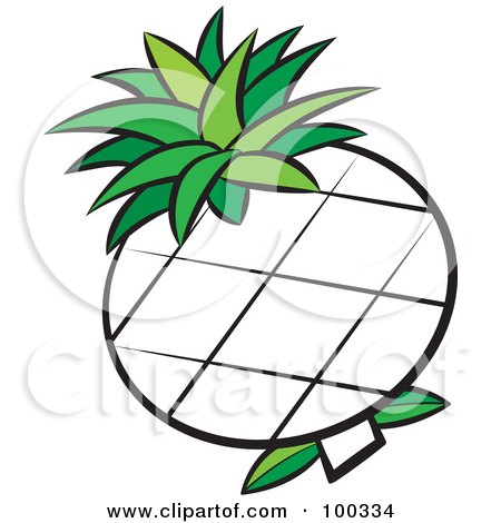 Royalty-Free (RF) Clipart Illustration of a Pineapple With Green Leaves by Lal Perera