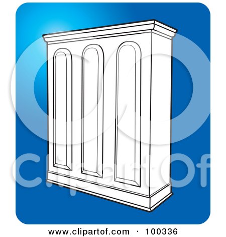 Royalty-Free (RF) Clipart Illustration of a White Cupboard by Lal Perera