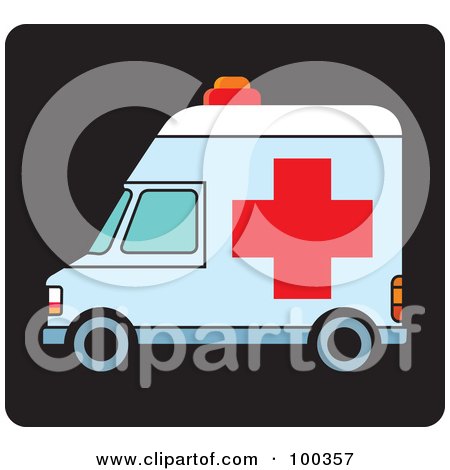 Royalty-Free (RF) Clipart Illustration of an Ambulance Icon by Lal Perera