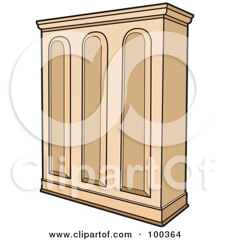Royalty-Free (RF) Clipart Illustration of a Wooden Cupboard by Lal Perera