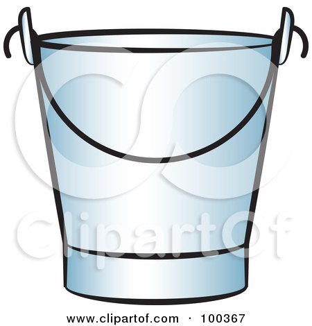 Royalty-Free (RF) Clipart Illustration of a Silver Bucket by Lal Perera