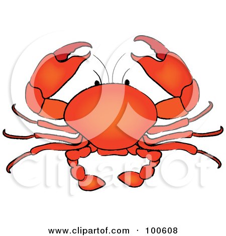 Royalty-Free (RF) Clipart Illustration of a Gradient Red Crab by Pams Clipart
