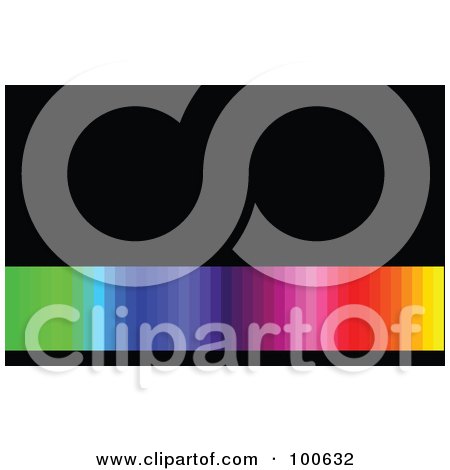 Royalty-Free (RF) Clipart Illustration of a Rainbow Gradient Business Card Template Or Website Background With Black Copyspace by KJ Pargeter