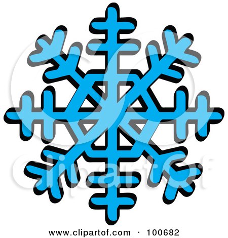 Royalty-Free (RF) Clipart Illustration of a Blue Winter Snowflake With Eight Tips by Andy Nortnik