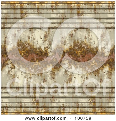 Royalty-Free (RF) Clipart Illustration of a Seamless Background Of A Rusty And Peeling Panel by Arena Creative