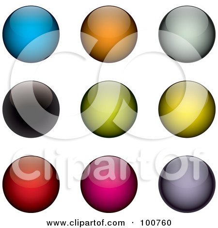 Royalty-Free (RF) Clipart Illustration of a Digital Collage Of Colorful Glossy Orb Design Elements by Arena Creative
