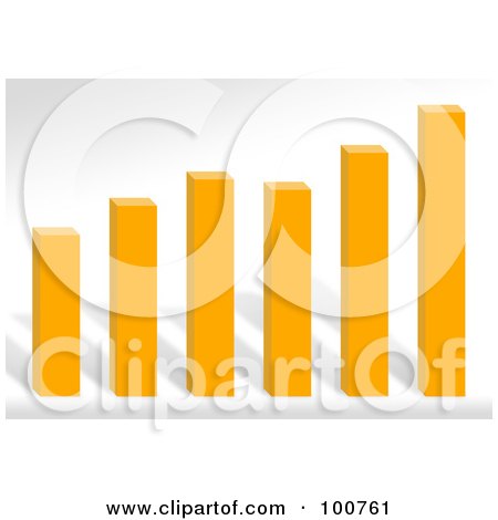 Royalty-Free (RF) Clipart Illustration of a 3d Orange Bar Graph With Varying Stats by Arena Creative