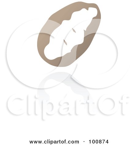 Royalty-Free (RF) Clipart Illustration of a Brown Potato Icon And Reflection by cidepix