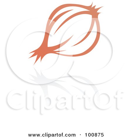 Royalty-Free (RF) Clipart Illustration of an Orange Onion Icon And Reflection by cidepix